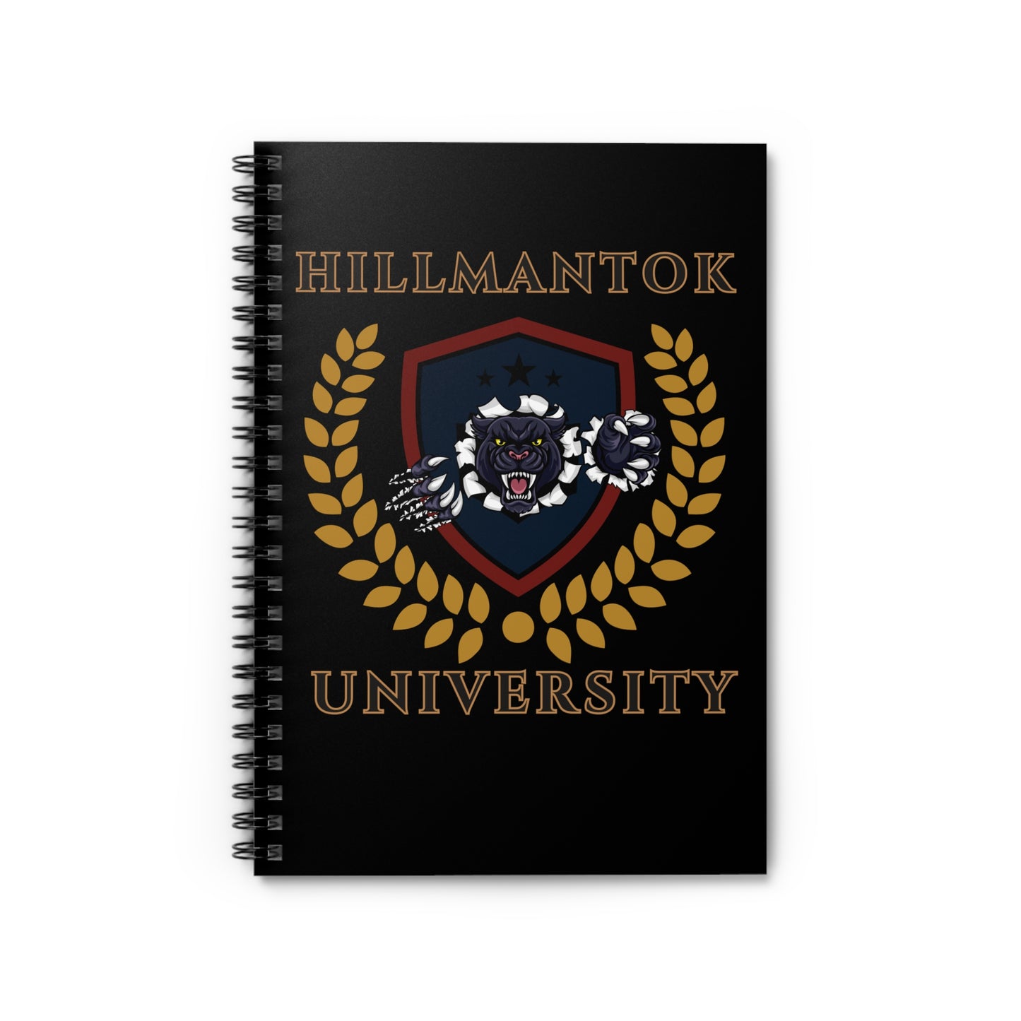 HILLMANTOK UNIVERSITY Spiral Notebook Black - Ruled Line