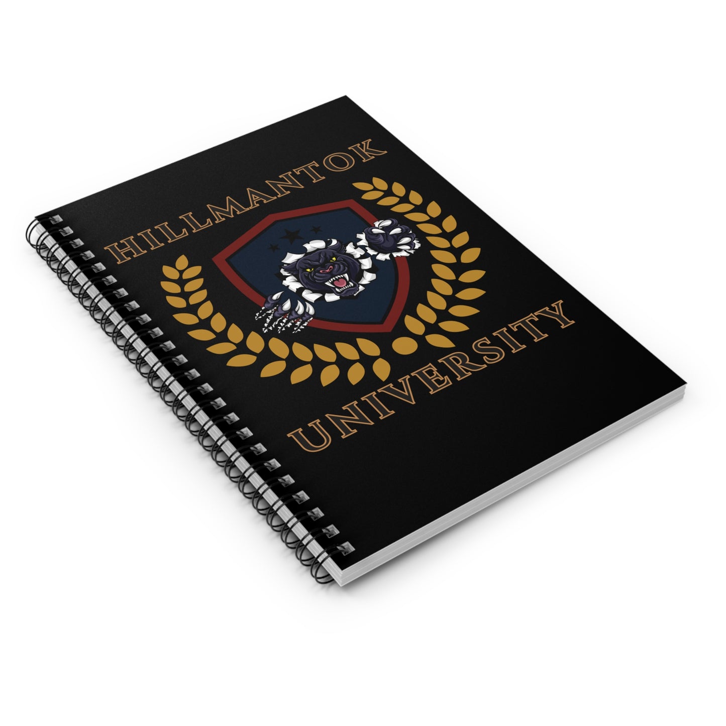 HILLMANTOK UNIVERSITY Spiral Notebook Black - Ruled Line