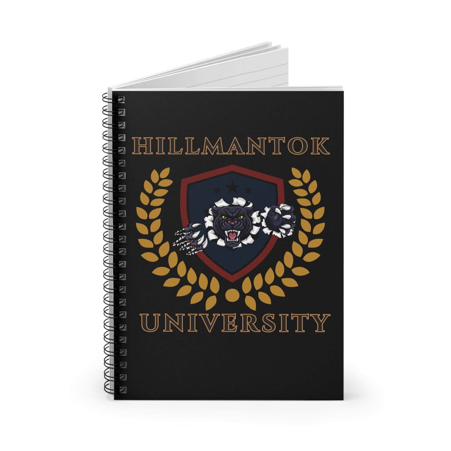 HILLMANTOK UNIVERSITY Spiral Notebook Black - Ruled Line