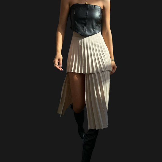 TATIANA SYMMETRICAL PLEATED SKIRT